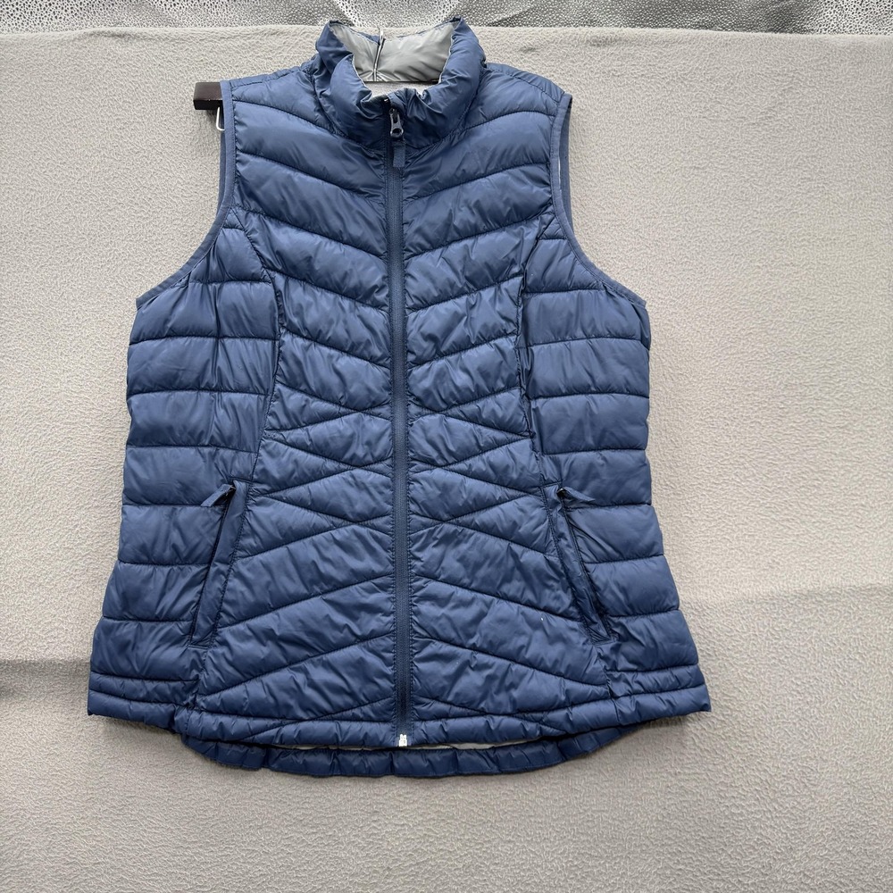 Magellan Outdoors Vest Womens Large Blue Lost Pines Puffer Quilted Full Zip